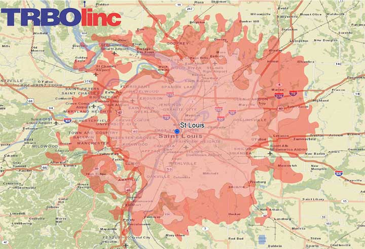 Downtown St Louis Overlay Coverage Map