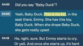 Transcript creation Transcript creation